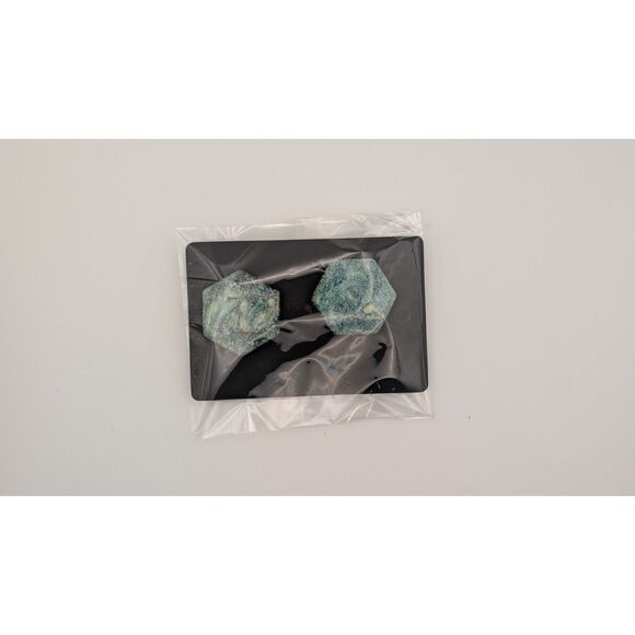 Green Marbled Hexagon Stud Earrings Modern Geometric Resin Stone Style Jewelry - Picture 1 of 1